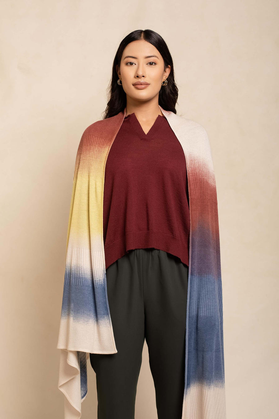 Formal Printed Ombre Stripes Unisex Scarf