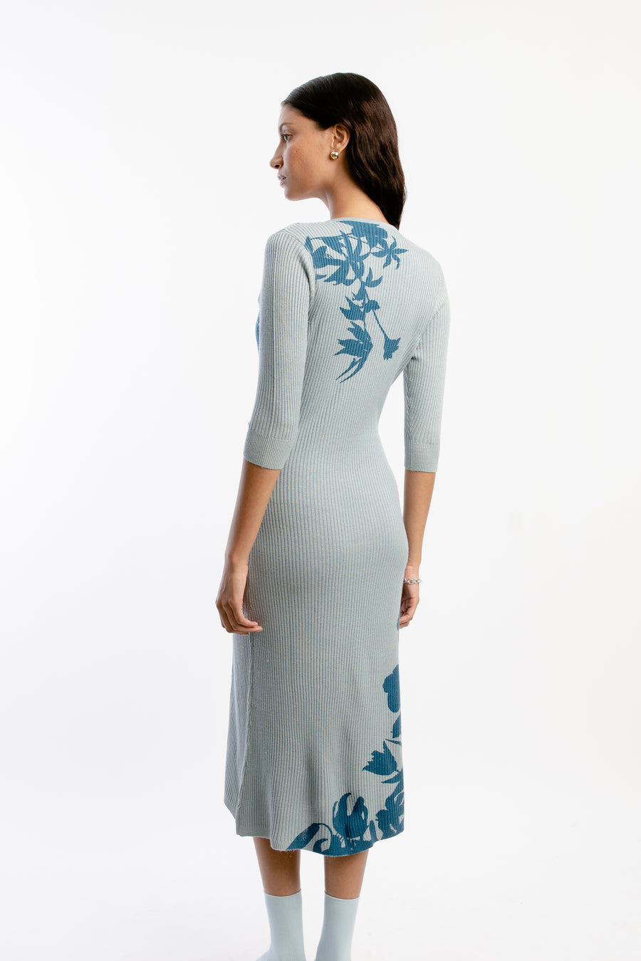Women's Silk Wool Cashmere Amy Ribbed Dress
