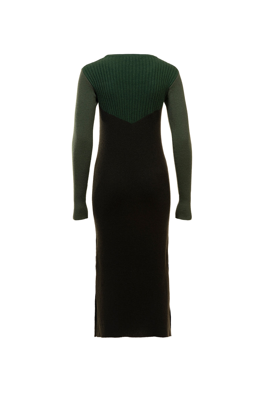 Women's Wool Cashmere Multi Ribbed Midi Dress