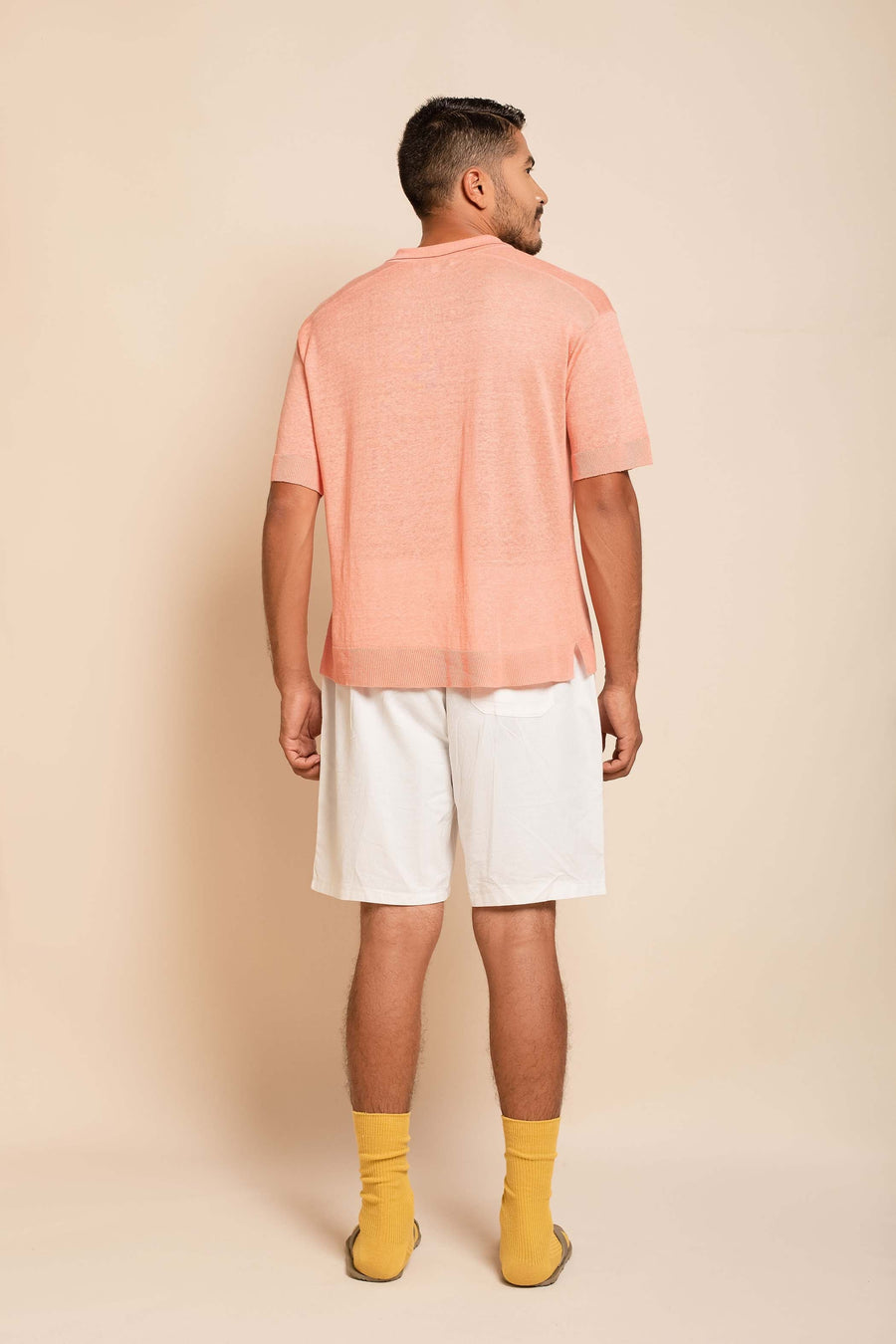 Linen Textured Embroidered Polo