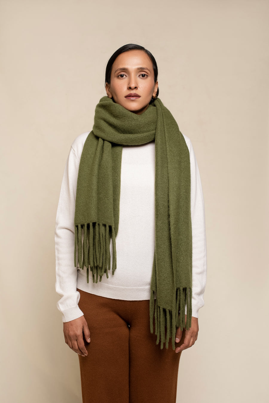 Knitted Felted Cashmere Chunky Scarf – TARA