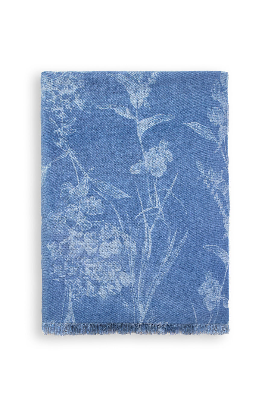 Modern Flower Printed Woven Cashmere Scarf